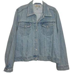 Christine Alexander Bedazzled Crystal Jean Jacket